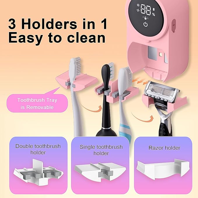 Toothbrush Holder and Cleaner Razor Holder/Dryer Light Cleaning and Air Drying