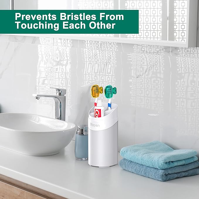 Mspan Toothbrush Protector Travel Cover: Brush Head Cap Cute Clip Case Bulk