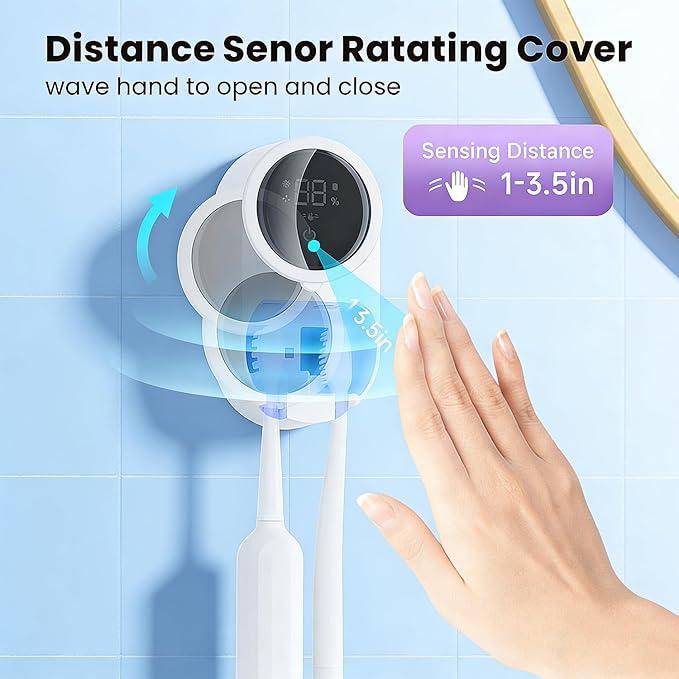 Toothbrush Holder and Cleaner Razor Holder/Dryer Light Cleaning and Air Drying