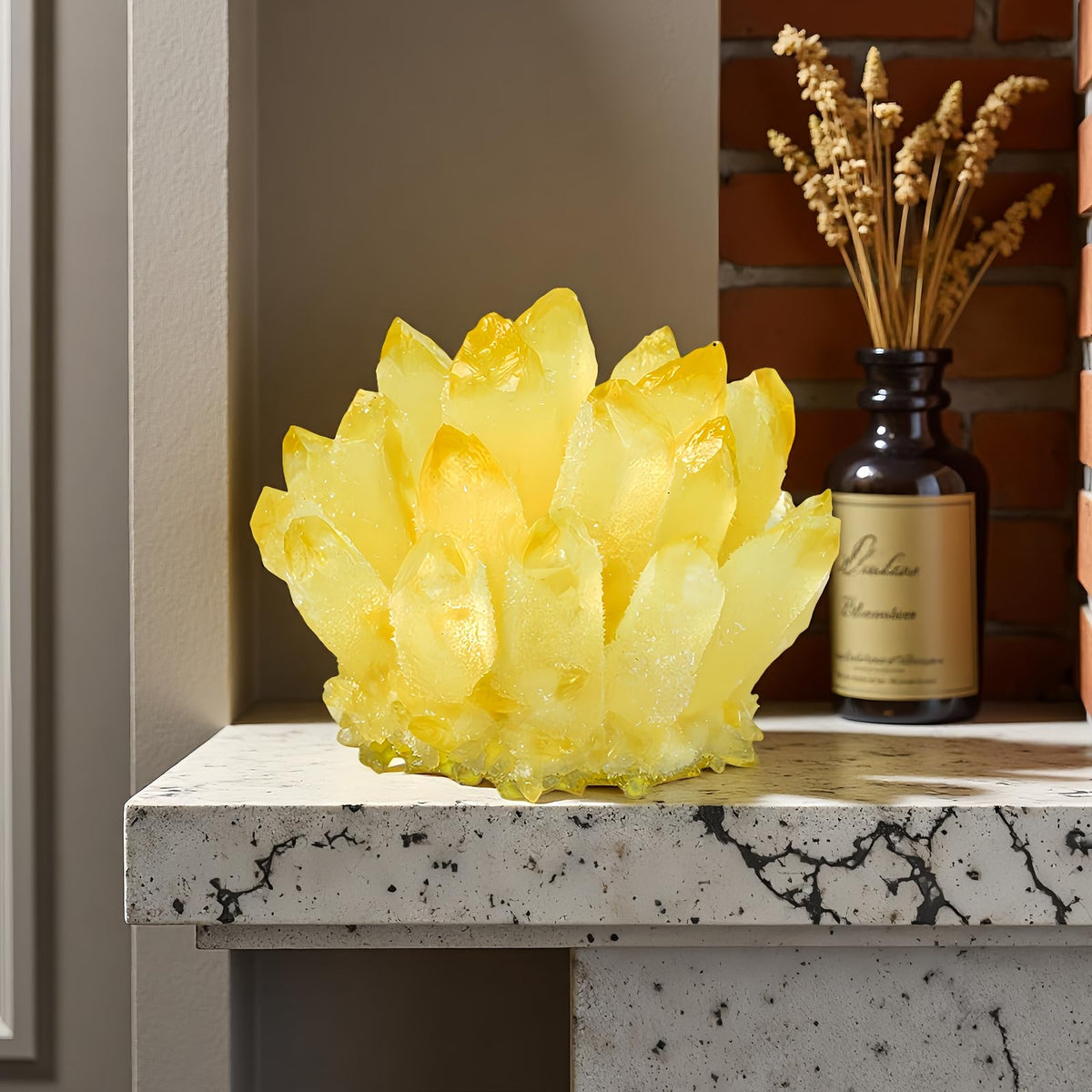 Large Citrine Crystal Clusters Yellow Crystal Citrine Stone Crystal Clusters for Healing Citrine Crystals Used for Room Decoration (1.1lb-1.3lb)