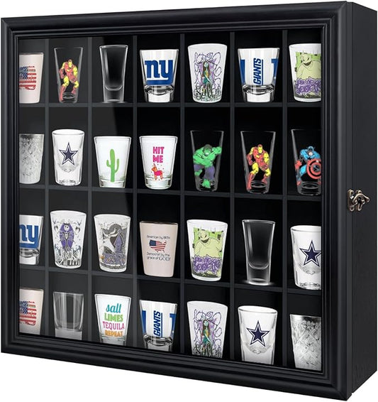 Shot Glass Display Cabinet Solid Wood