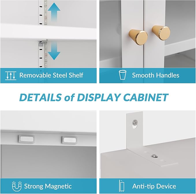 6-Tier Glass Display Cabinet