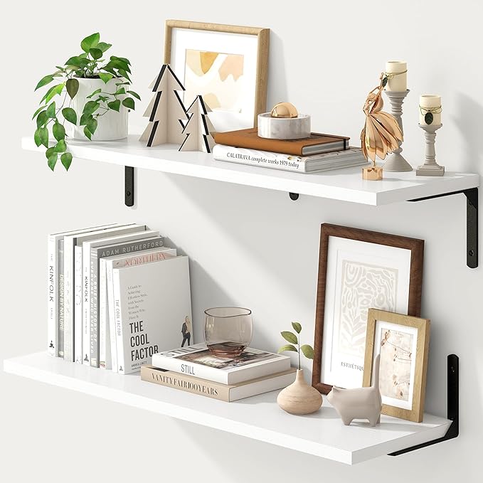 Fun Memories Deep Floating Shelves, 32W x 8D Floating Shelves Set of 2