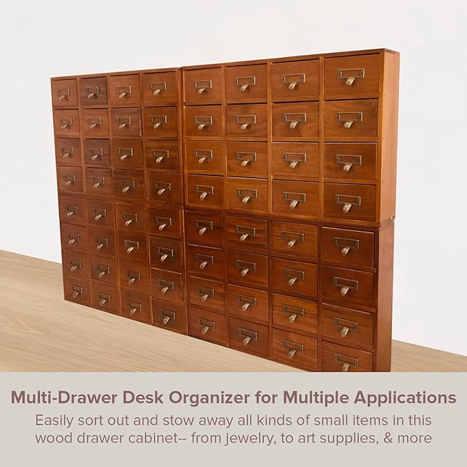 Huge Modular Stackable Against Wall 64-Drawer Apothecary Curio Cabinet Vintage