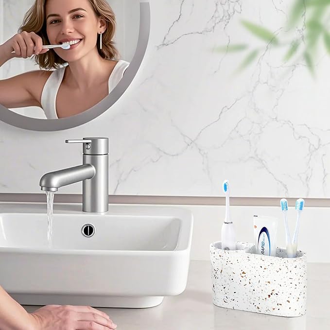 Luxspire Toothbrush Holder, 2 Slots Toothbrush and Toothpaste Holdersfor