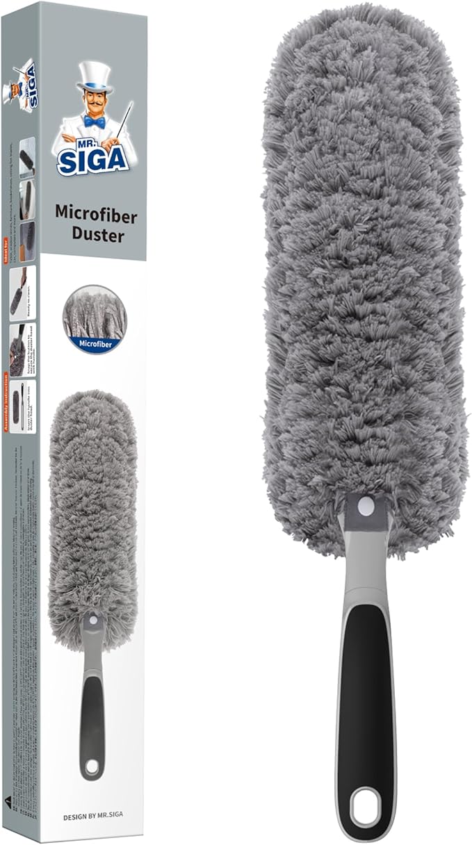 MR.SIGA Lint Free Microfiber Duster, Washable Duster
