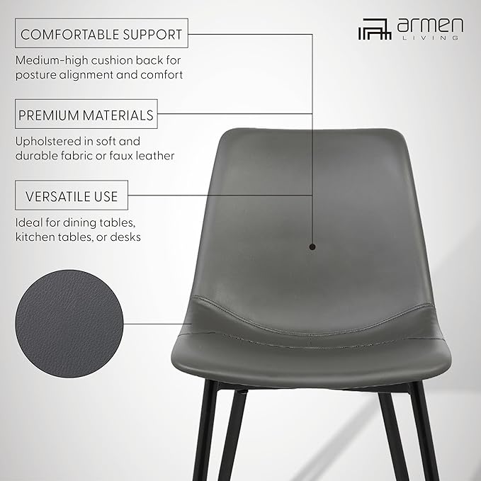Armen Living Monte Mid Century Modern Dining Accent Chair