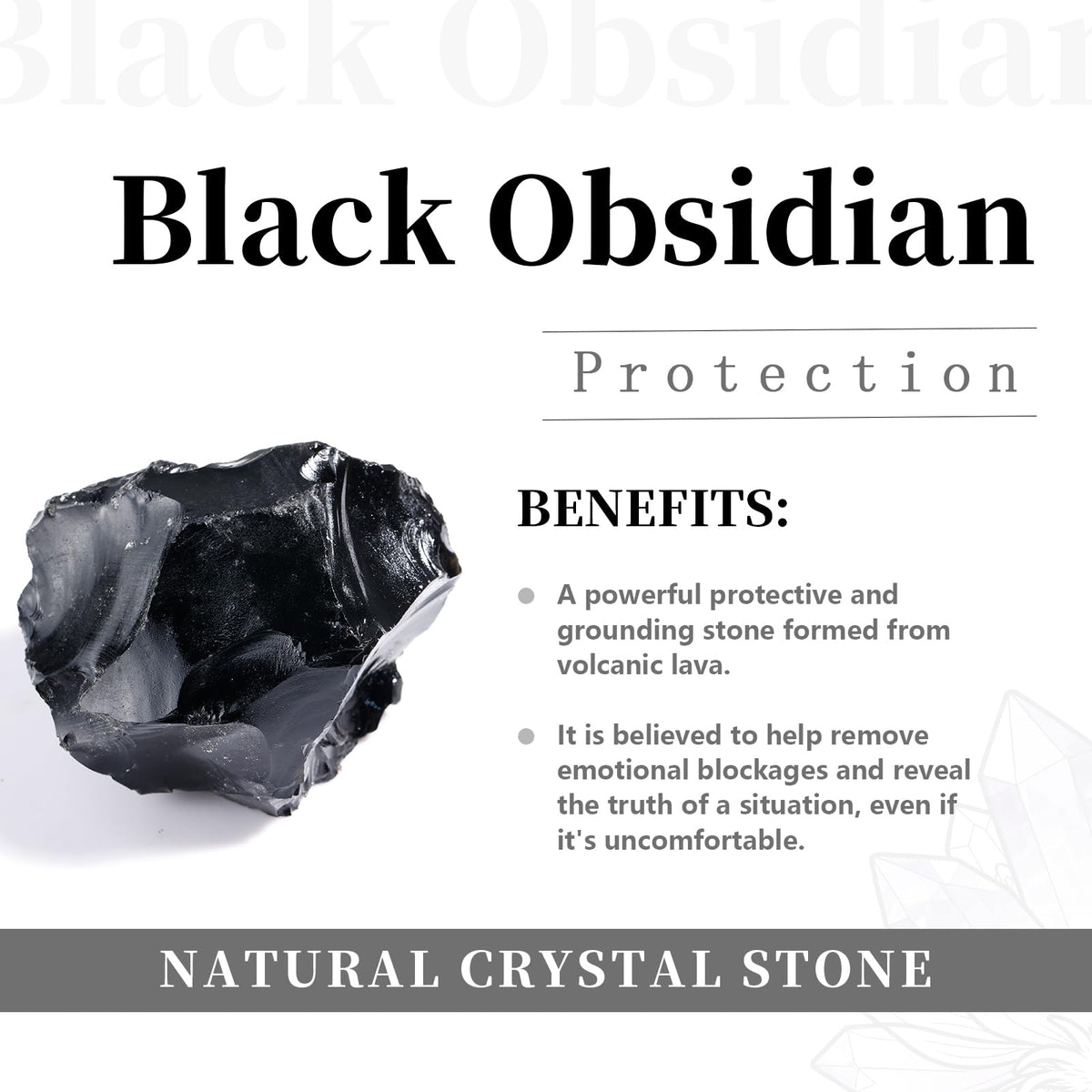 Rockcloud Pyramid & 7 Chakra Points Energy Generator,Reiki Healing Crystal Stone,Black Obsidian