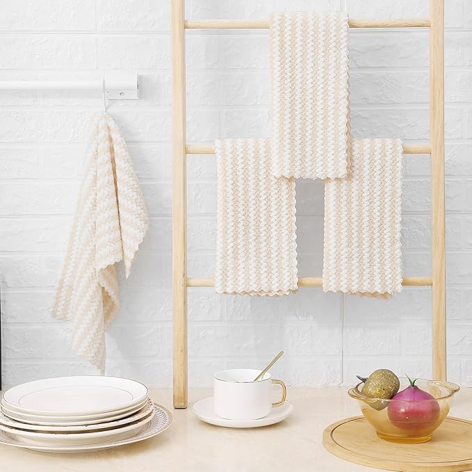 Homaxy Kitchen Towels, Ultra Soft and Absorbent Dish Towels, Reusable Fast