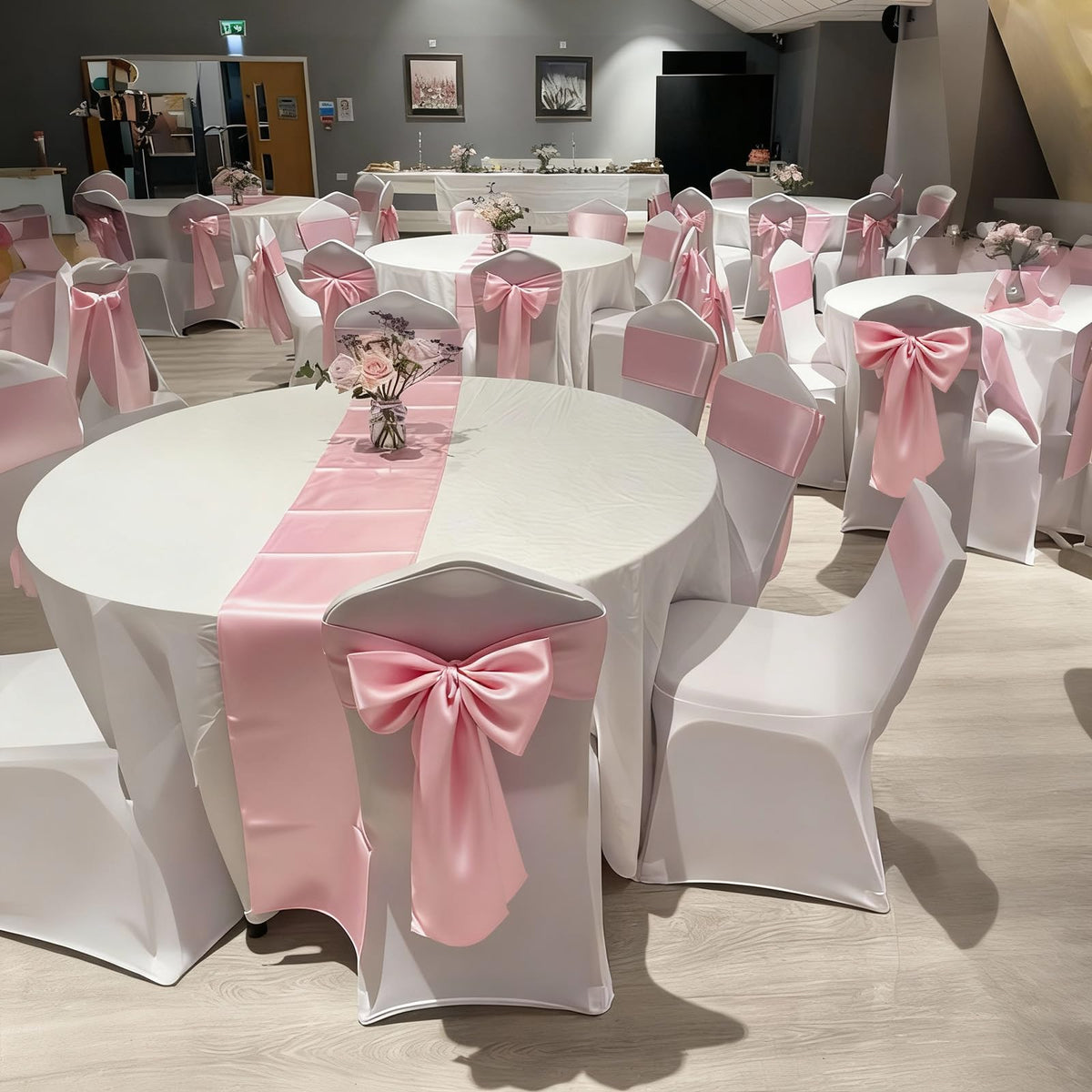 Big Pink Bow Coquette Room Decor, 23x11 Inch Satin Bows Large Pastel Pink Bows Birthday Decorations as Crib Skirt for Christmas Tree Topper Girl Room Xmas Gift Wrapping Bachelorette Baby Shower (3pcs)