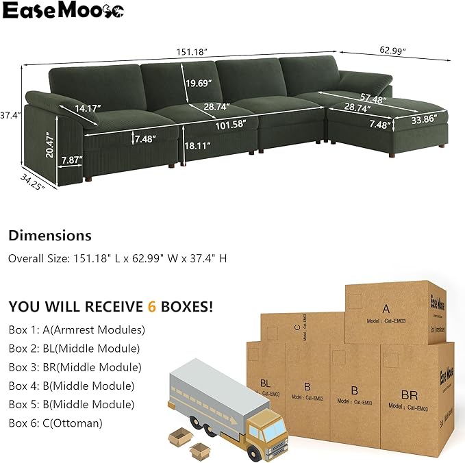 EASE MOOSE Oversized Sectional Sofa