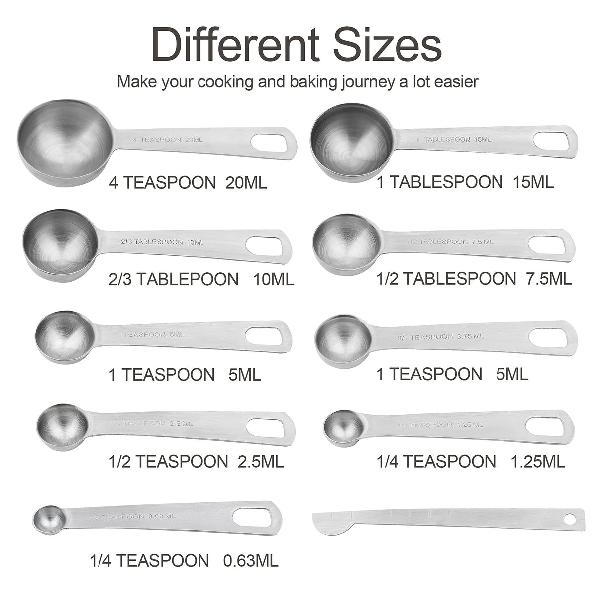 Measuring Cups and Spoons Set, Stainless Steel Measuring Cups Spoons Complete Set of 19pcs Professional Measurer Scoops Ingredients Liquid or Dry Heavy Duty Solid Measurment Cup