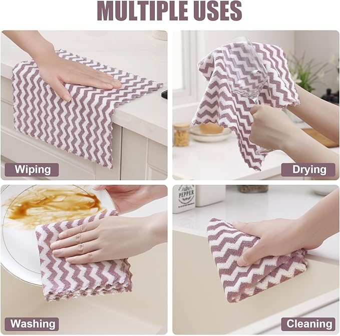 Homaxy 12 Pack Kitchen Dish Cloths, Ultra Soft and Absorbent Dish Towels