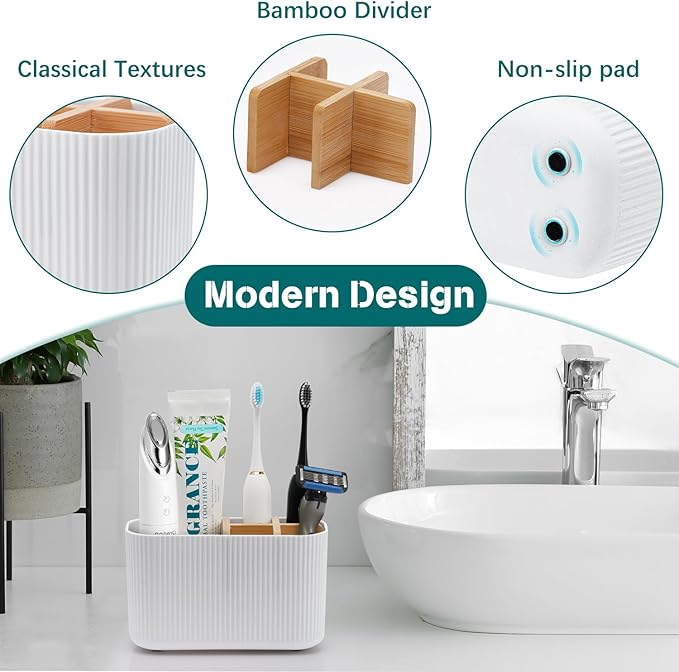 White Toothbrush Holder