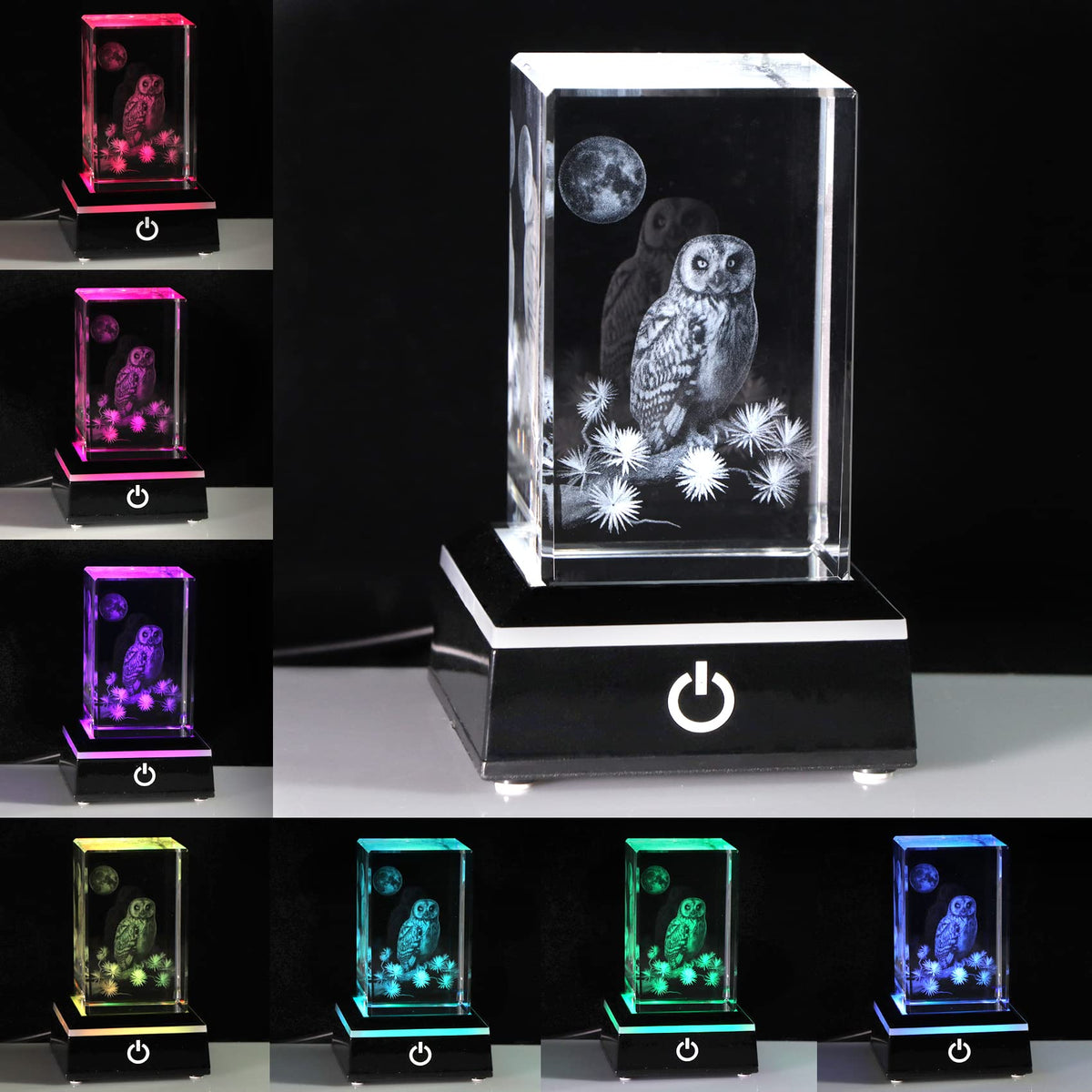 Qianwei 3D Crystal Owl Figurines & Gifts for Owl Lovers - Home Decorations, Keepsake & Paperweight