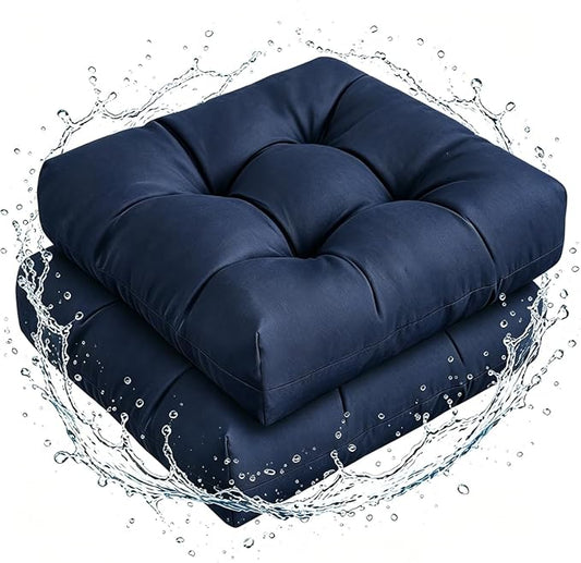 Set of 2 Outdoor Indoor Rocking Chair Cushion Square Wicker Seat Cushion