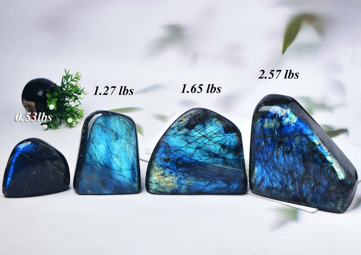 FZBHRO Large Labradorite Rock Polished Slab Block Healing Crystal Stone for Meditation Gift Home Decor 1.7-2.2 Pound