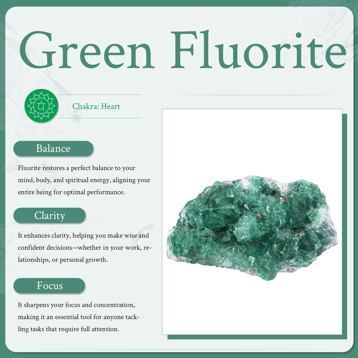 Sportmusies Natural Green Fluorite Crystal Cluster Mineral Specimen Decoration for Home Office, Raw Stone for Healing Meditation Yoga, 1.97-6.3 inches