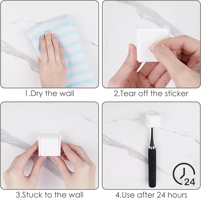 2 PCS Toothbrush Holder Wall Mounted