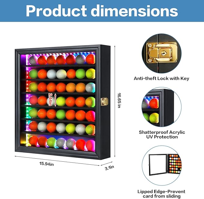 KCRasan 49 Golf Ball Display Case