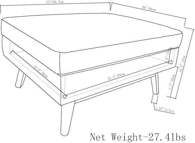 SIMPLIHOME Owen Coffee Table Storage Ottoman