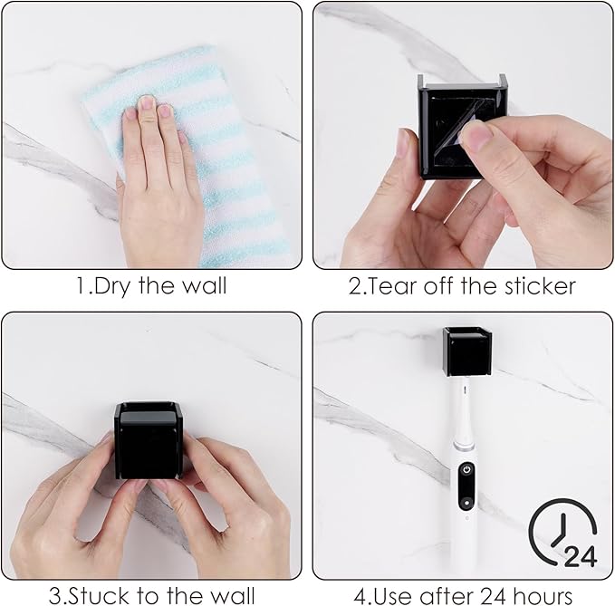 2 PCS Toothbrush Holder Wall Mounted