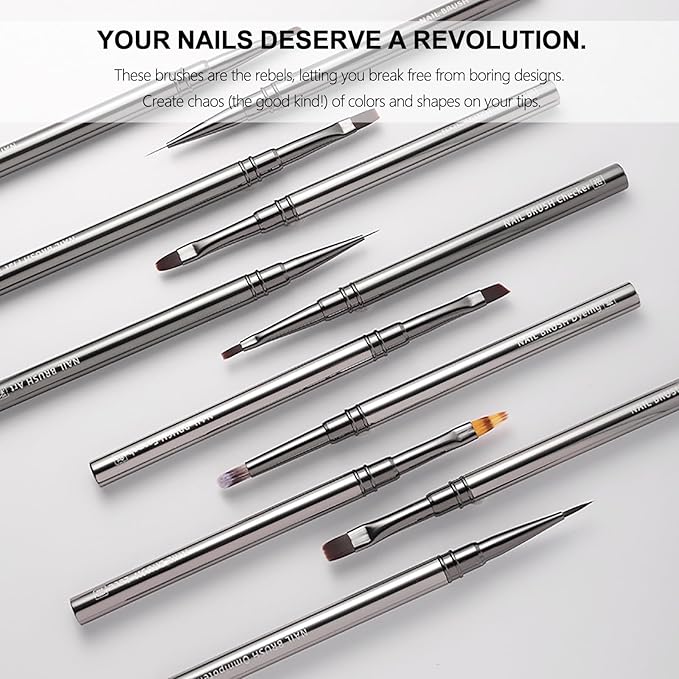 3Pcs Nail Art Brushes Set for Flower Petal Butterfly Drawing, 3D Gel Acrylic