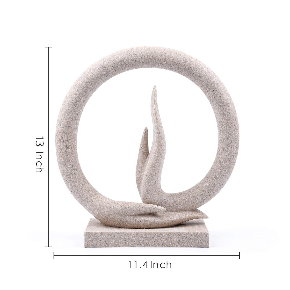Carefree Fish Desert Sandstone Buddha Hand Statue Yoga Decor The Art of Minimalism Valuable Collection (Solid 6.6 Pounds)