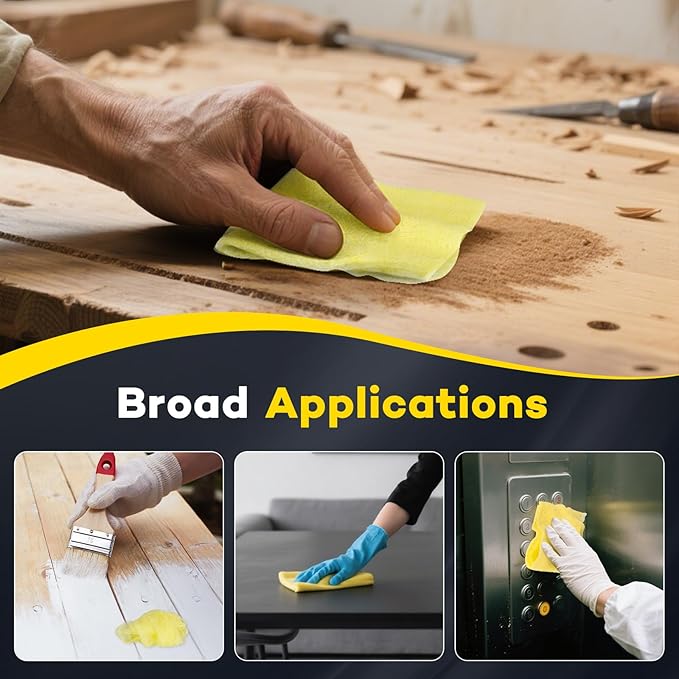 CAREGY 48Pcs Tack Cloth for Removing Dust from Woodworking, Sanding Particles