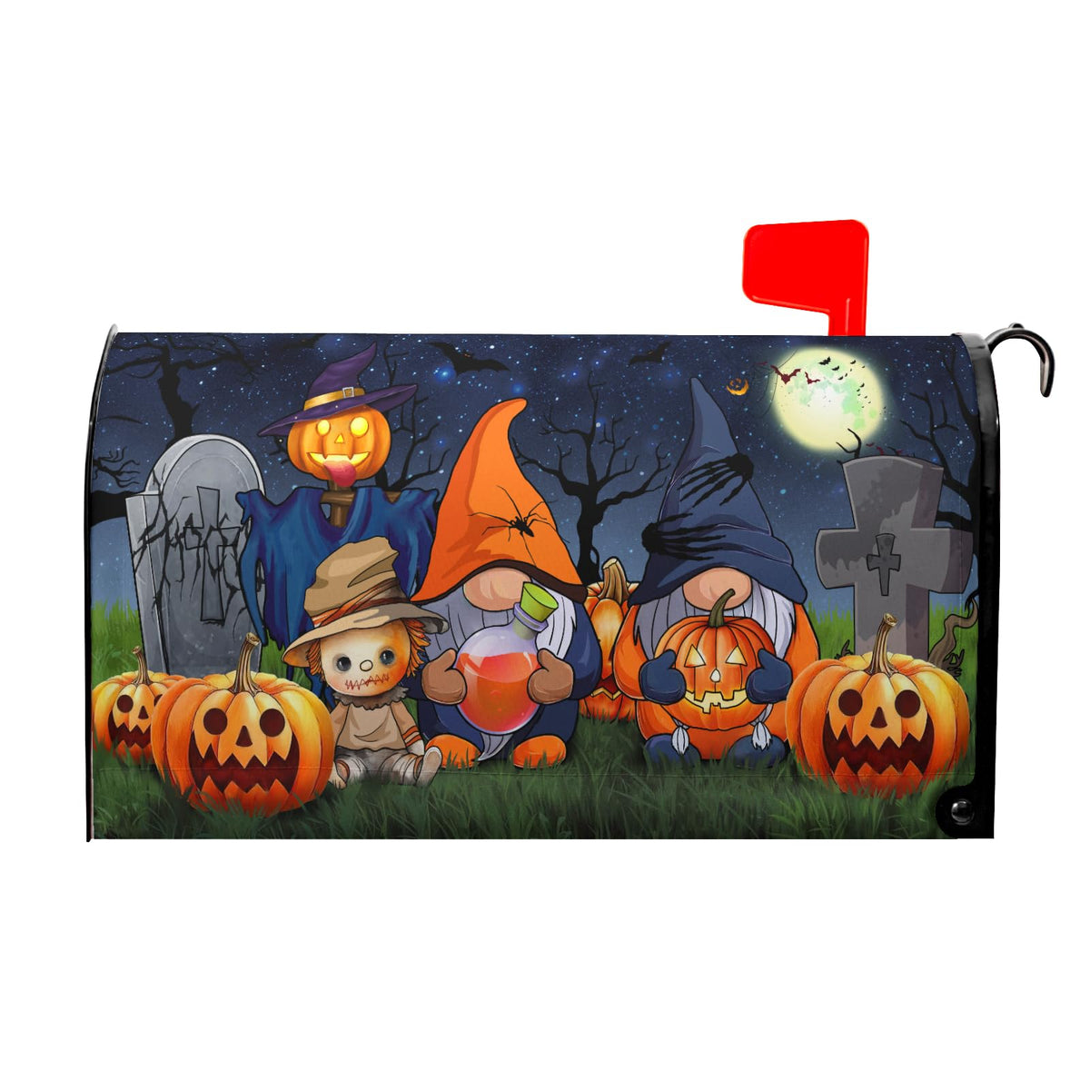 Happy Halloween Gnome Magnetic Mailbox Cover - Large Size 25.5x21 Inch Fall Holiday Wraps for Home Garden Yard Outdoor Decor
