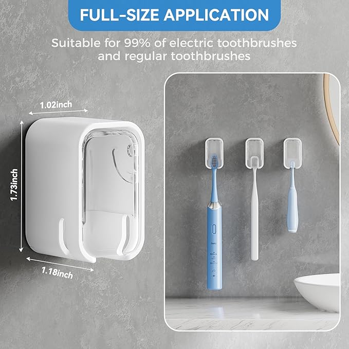 Toothbrush Holders for Bathroom【Innovation Single Slot Design】 2PCS Toothbrush