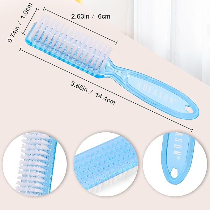 HOFASON 6 Pack Nail Brush for Cleaning Fingernails, Nail Brush Handle Grip