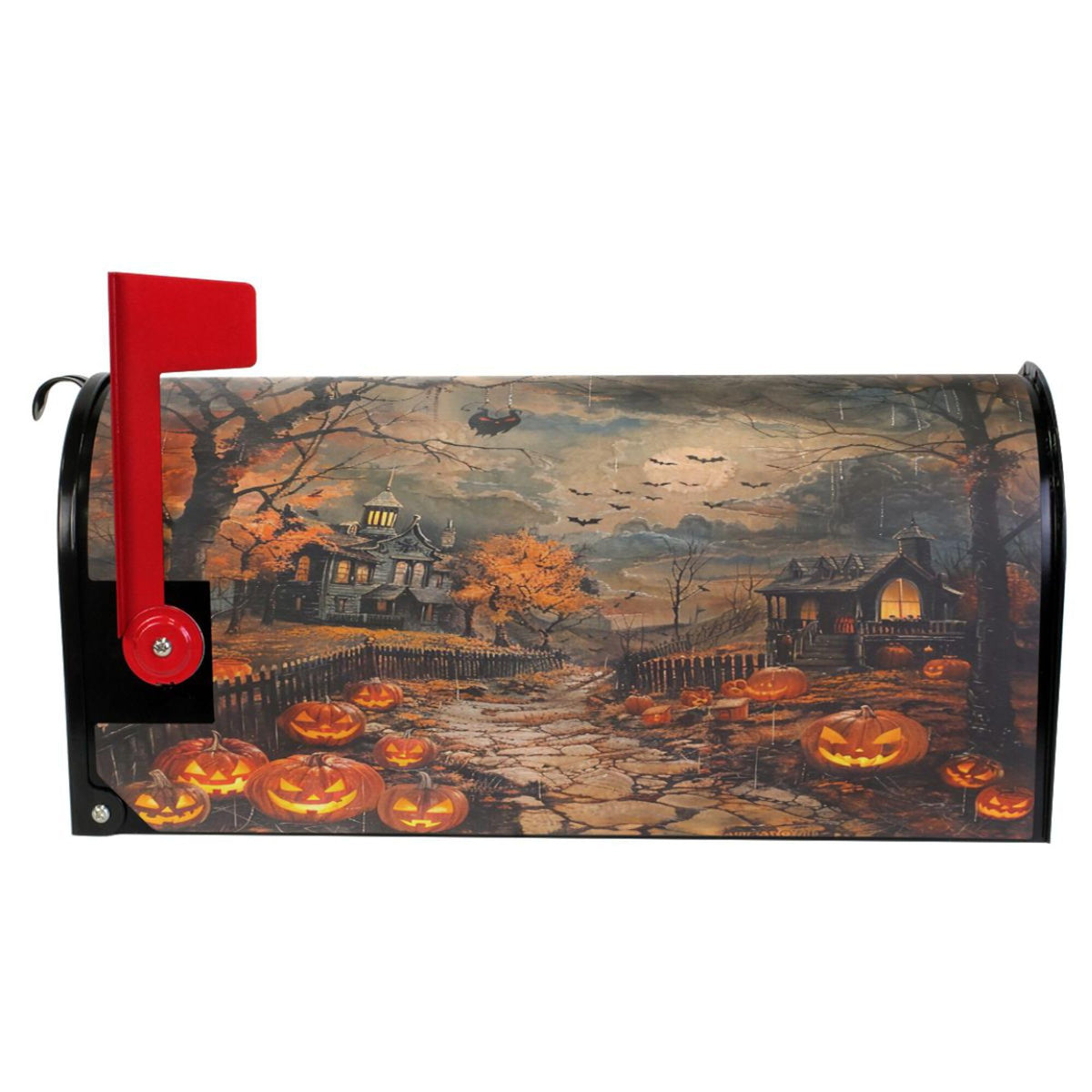 Wamika Happy Halloween Magnetic Mailbox Covers Spooky Pumpkin Lantern Mailbox Cover Standard Size Full Magnet Garden Yard Porch Mail Boxes Cover Holiday Decorations 21" L x 18" W