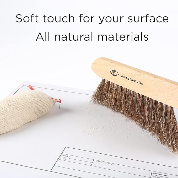 ALVIN Mini Dusting Brush, 100% Horsehair and Wood Handle, and Architecture