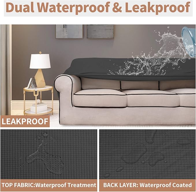 Easy-Going 100% Waterproof Chair Couch Cover, Dual Waterproof Sofa Cover