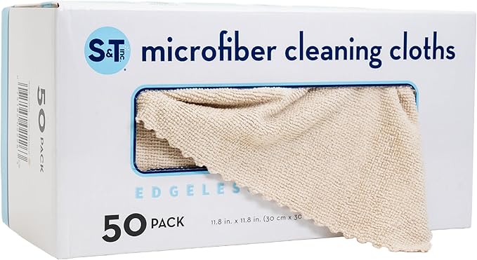 S&T INC. 50 Pack Microfiber Cleaning Cloth