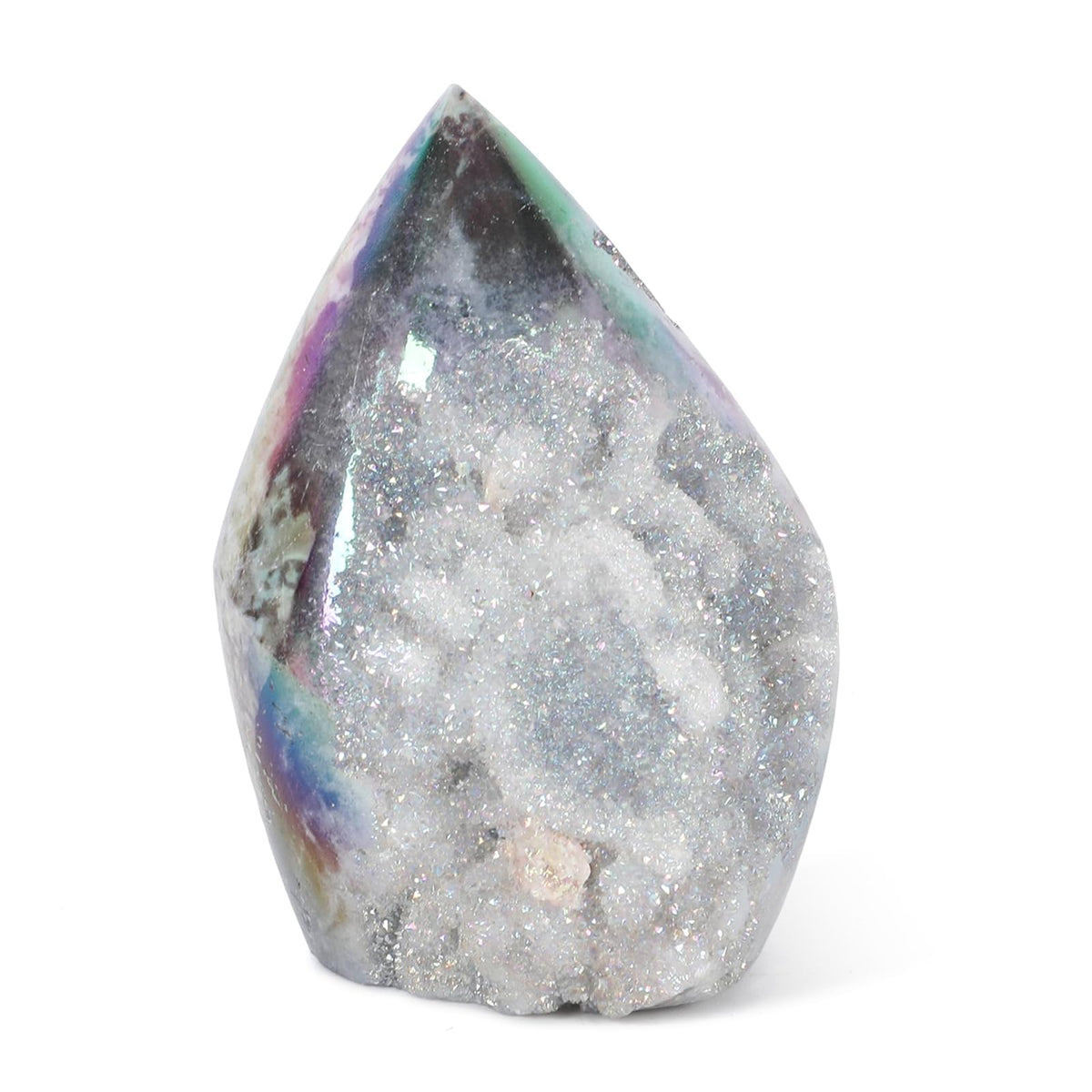 GYHPD 0.44-0.66 LB Aura Angel Sphalerite Crystal Cluster Chunk - Aura Geode Crystal Tower - Crystal Ornament Collection Gift - Witch Altar Decor - Home Decoration Crystal Specimen