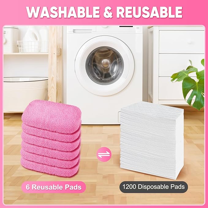 6-Pack Reusable Mop Pads Compatible