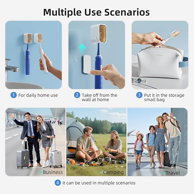 Travel Toothbrush Head Cover 4PCS, Electric Toothbrush Covers Caps, Ventilated
