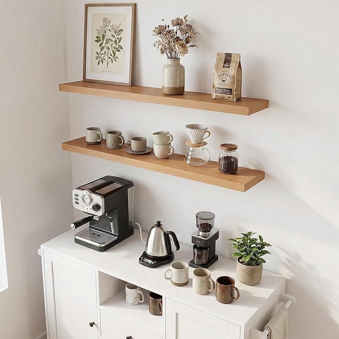 31.5in Floating Shelves for Wall, Wall Mounted Shelves for Decor Storage Set of