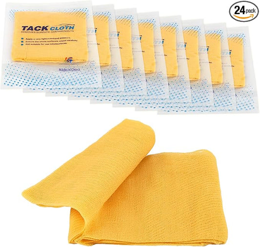 24 Pack Tack Cloths, Tack Rags for Woodworking, 17.7 x 35.4 in Tac Cloth Dust