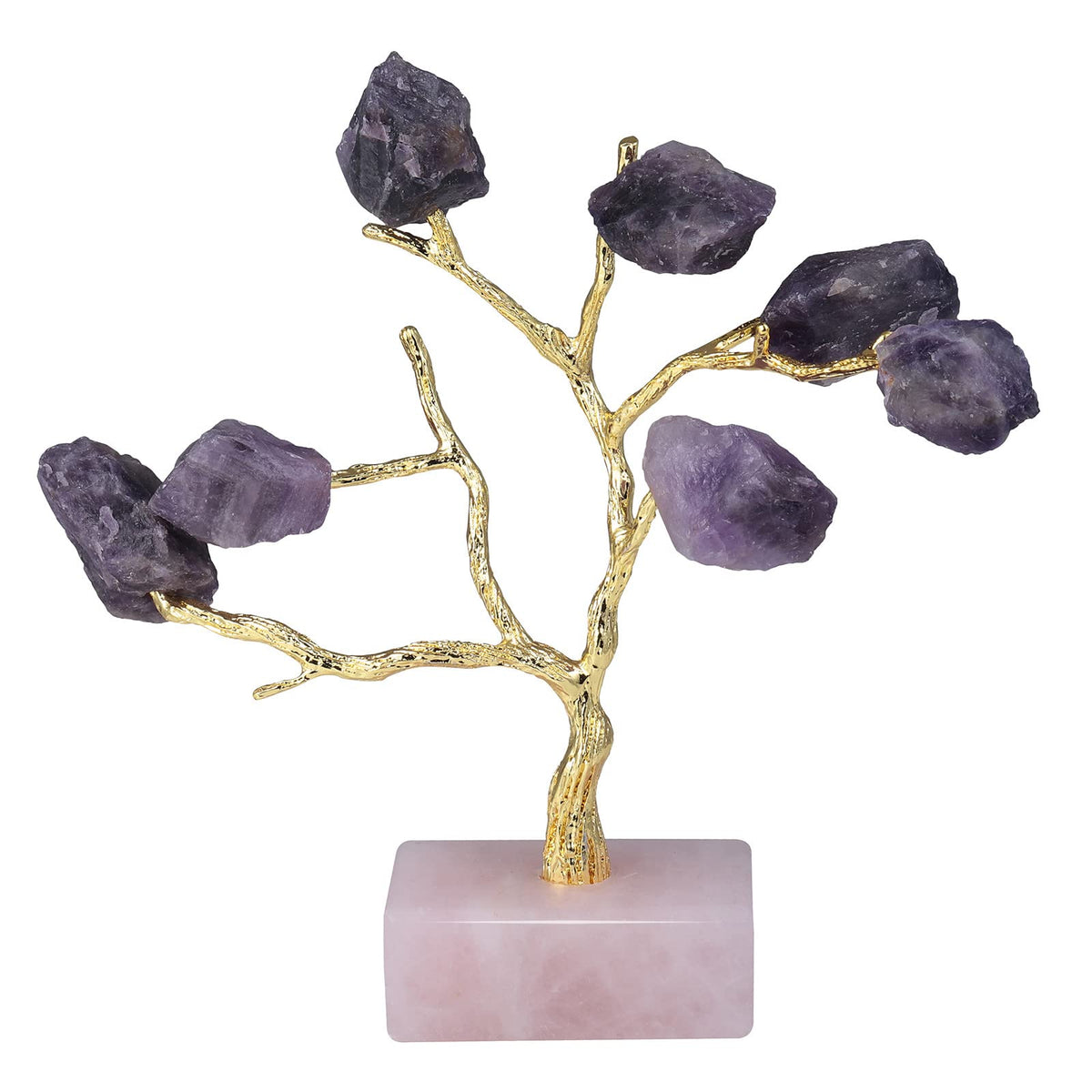 Rockcloud Healing Amethyst Crystal Money Tree Feng Shui Bonsai Tree for Home Decoration Jewelry Holder
