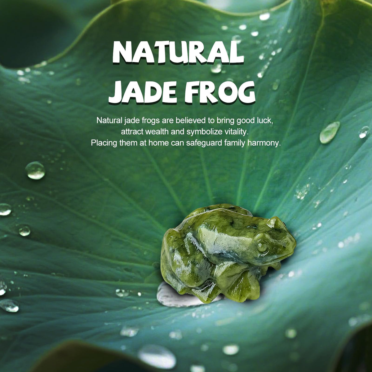 2 PCS Frog Natural Crystal Rough Stone Green Jade Frog Carving Piece Jade Frog Wealth-Attracting Ornament Crystal Handicraft Table Decoration Ornament (2-PCS)