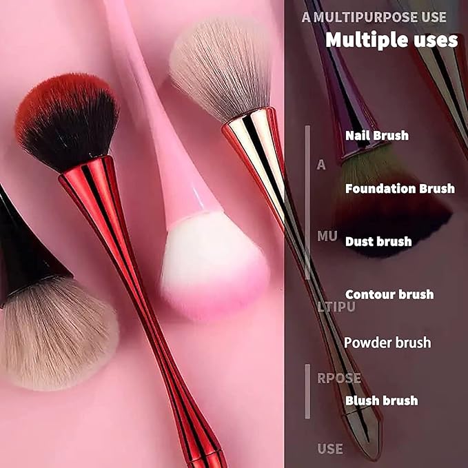2Pcs Nail Dust Brush Acrylic Nail Brush Cleaner Nail Brushes