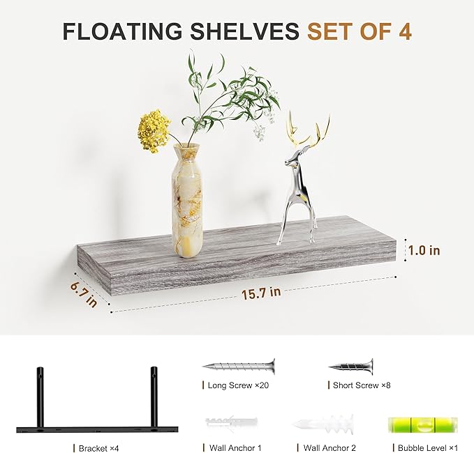 Bellsal Floating Shelves for Wall, Living Room, Bathroom Storage, Book Shelfs