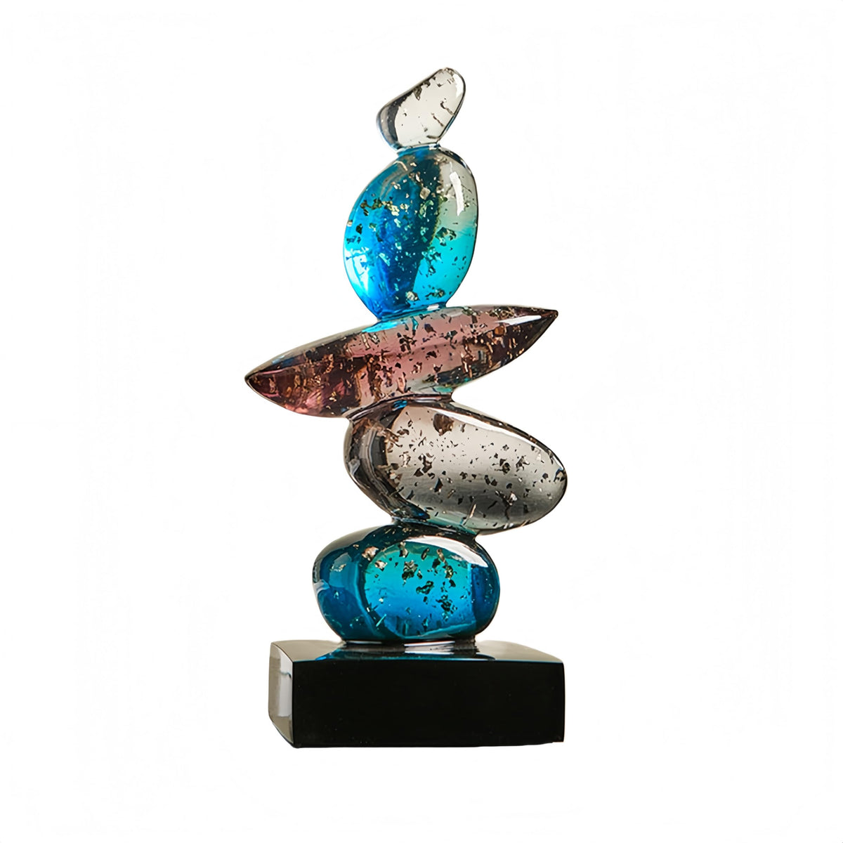 AWNR Resin Pebble Shape Sculpture Decor -Aesthetic Home Decor for Living Room, Office Desk, Shelf,Display,entryway,Housewarming Gifts