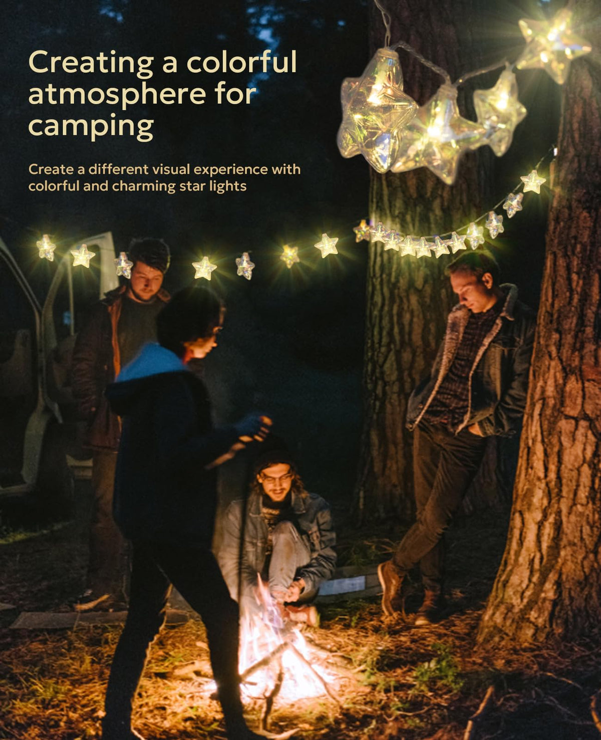 AceList Star LED String Lights – USB/Battery - Powered 20 LED Twinkling Fairy Lights with Remote, 8 Modes, Waterproof Design for Indoor/Outdoor, Christmas, Wedding, Bedroom Ambiance
