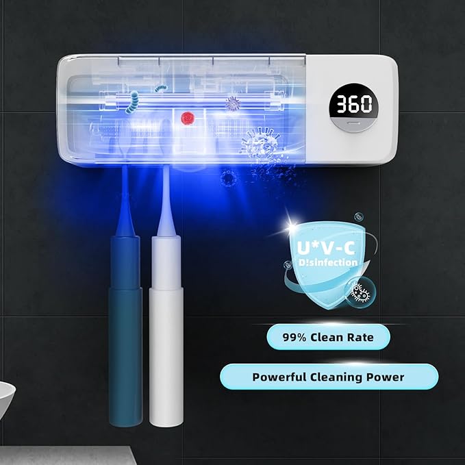 Sanitizeri Toothbrush Holder, Sanitizeri Toothbrush Cleaner, 2000mAh