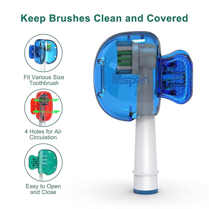 Mspan Toothbrush Head Cover Cap: Tooth Brush Protector Cute Plastic Clip Pod