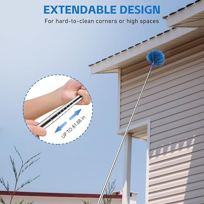 SetSail Cobweb Duster with Extension Pole, Retractable Dusters